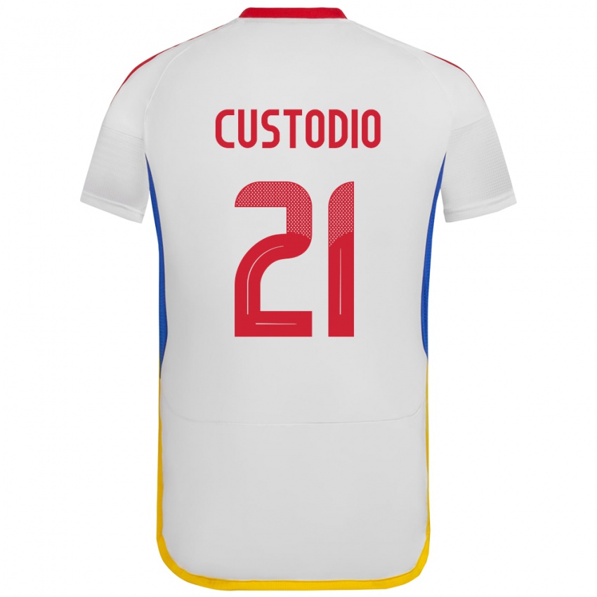 Heren Venezuela Alex Custodio #21 Wit Uitshirt Uittenue 24-26 T-Shirt