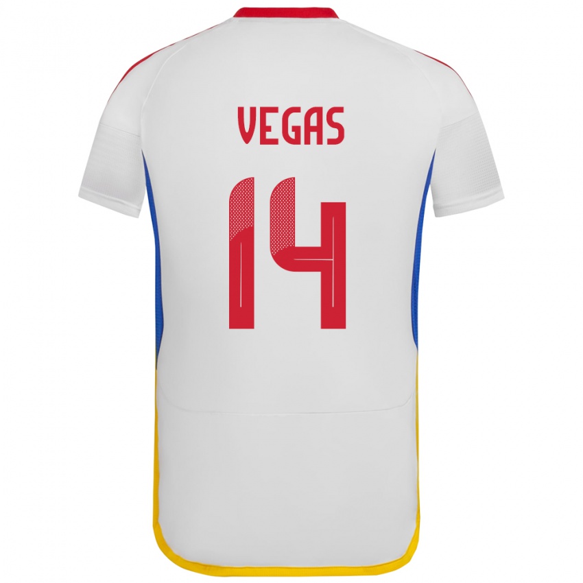 Heren Venezuela Miguel Vegas #14 Wit Uitshirt Uittenue 24-26 T-Shirt