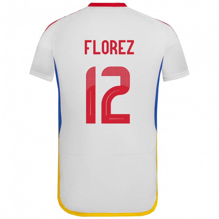 Heren Venezuela Génesis Flórez #12 Wit Uitshirt Uittenue 24-26 T-Shirt