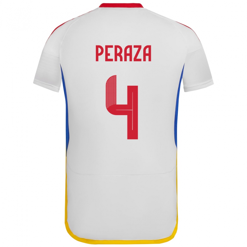 Heren Venezuela María Peraza #4 Wit Uitshirt Uittenue 24-26 T-Shirt