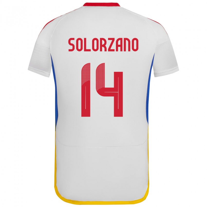 Heren Venezuela Fabiola Solórzano #14 Wit Uitshirt Uittenue 24-26 T-Shirt