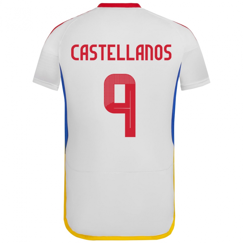 Heren Venezuela Deyna Castellanos #9 Wit Uitshirt Uittenue 24-26 T-Shirt