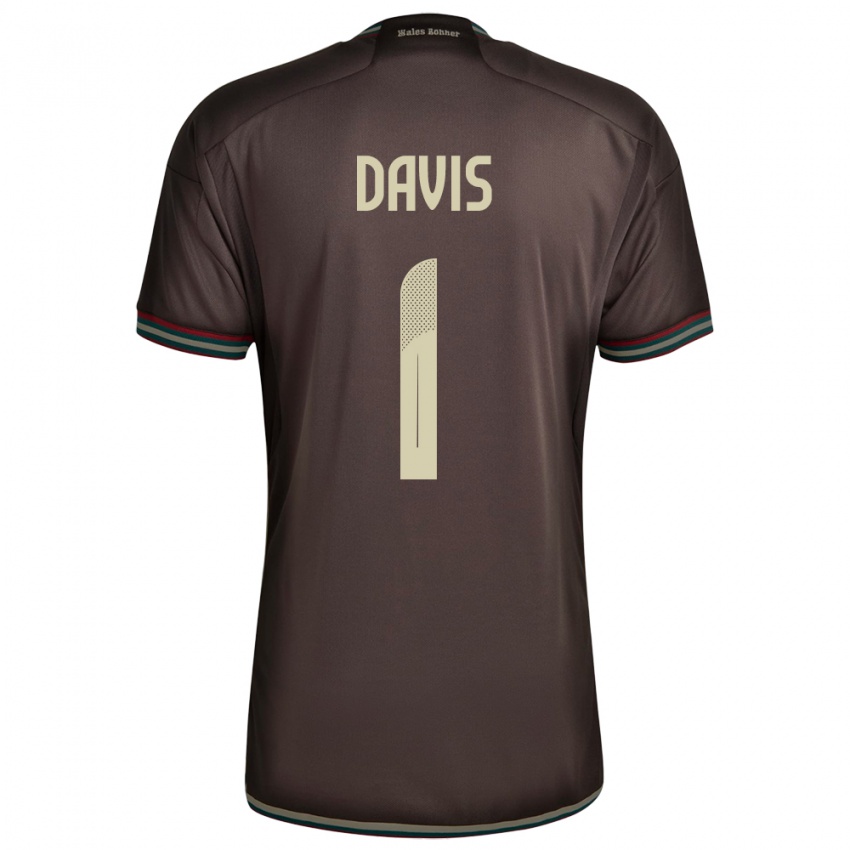 Heren Jamaica Shaquan Davis #1 Nachtbruin Uitshirt Uittenue 24-26 T-Shirt