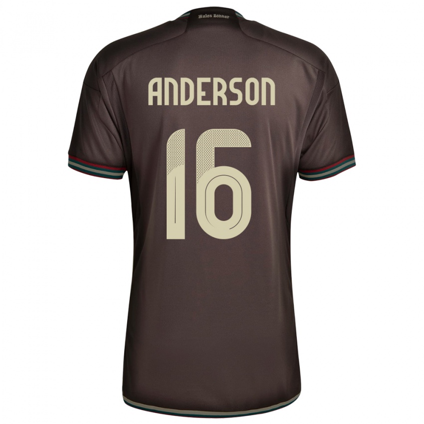 Heren Jamaica Karoy Anderson #16 Nachtbruin Uitshirt Uittenue 24-26 T-Shirt