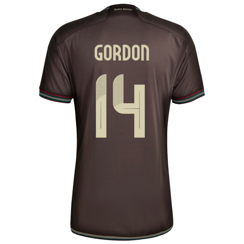 Heren Jamaica Ashton Gordon #14 Nachtbruin Uitshirt Uittenue 24-26 T-Shirt