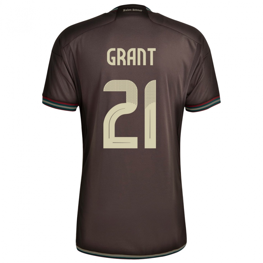Heren Jamaica Joshua Grant #21 Nachtbruin Uitshirt Uittenue 24-26 T-Shirt