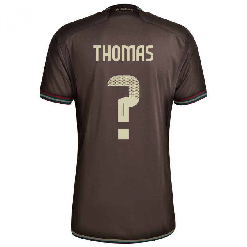 Heren Jamaica Kersha Thomas #0 Nachtbruin Uitshirt Uittenue 24-26 T-Shirt