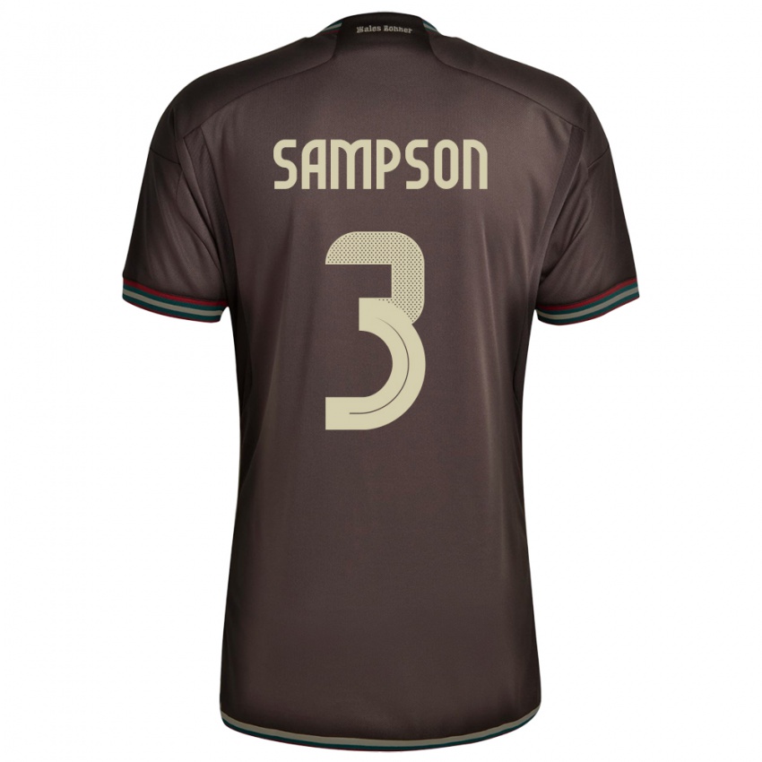 Heren Jamaica Vyan Sampson #3 Nachtbruin Uitshirt Uittenue 24-26 T-Shirt