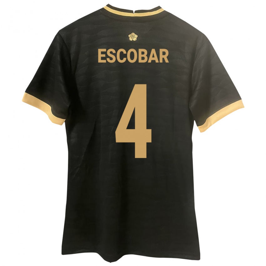 Heren Panama Fidel Escobar #4 Zwart Uitshirt Uittenue 24-26 T-Shirt