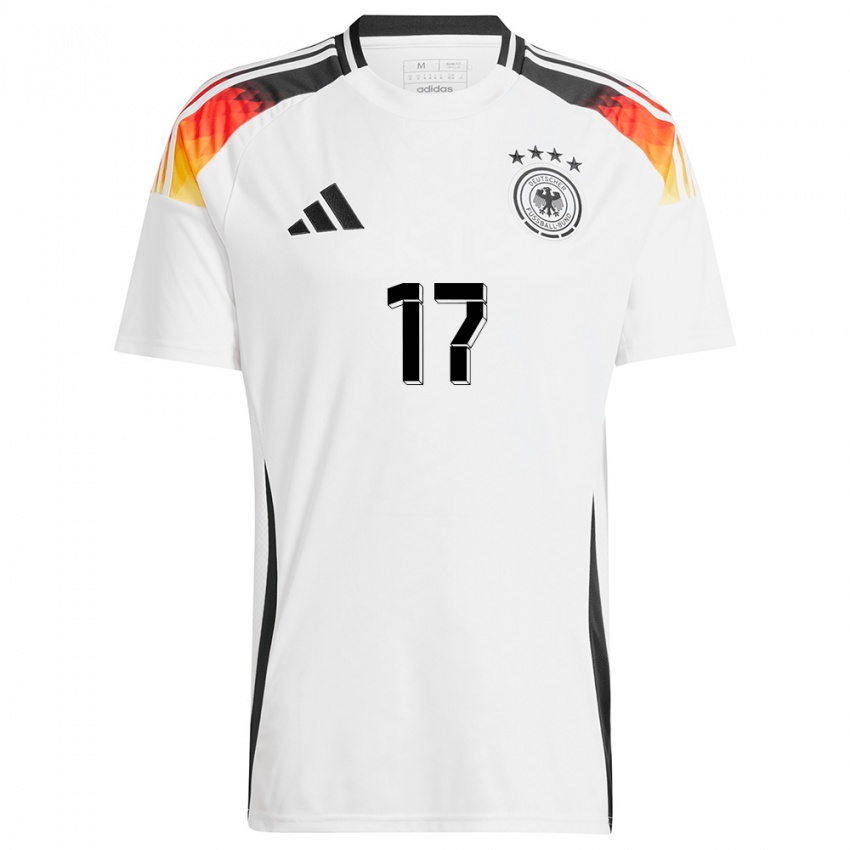 Dames Duitsland Aaron Zehnter #17 Wit Thuisshirt Thuistenue 24-26 T-Shirt