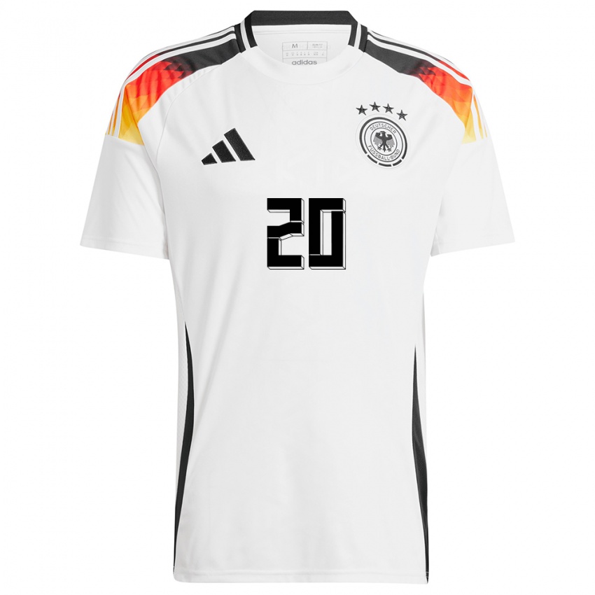Dames Duitsland Benjamin Henrichs #20 Wit Thuisshirt Thuistenue 24-26 T-Shirt