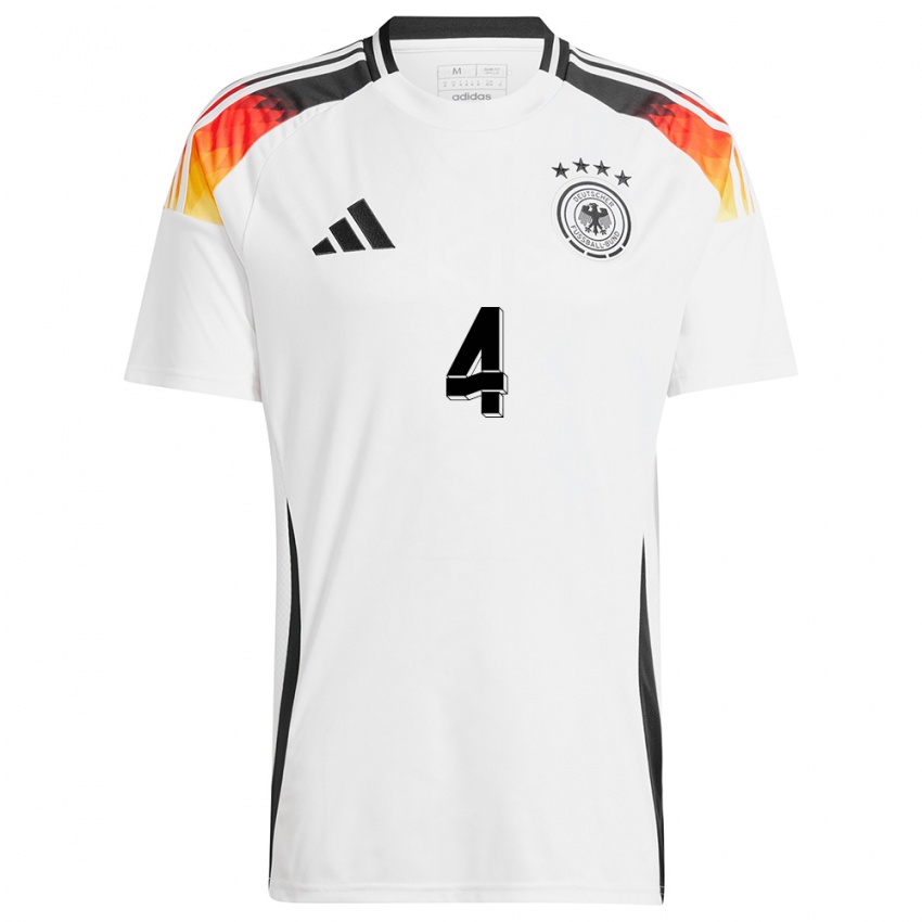 Dames Duitsland Matthias Ginter #4 Wit Thuisshirt Thuistenue 24-26 T-Shirt