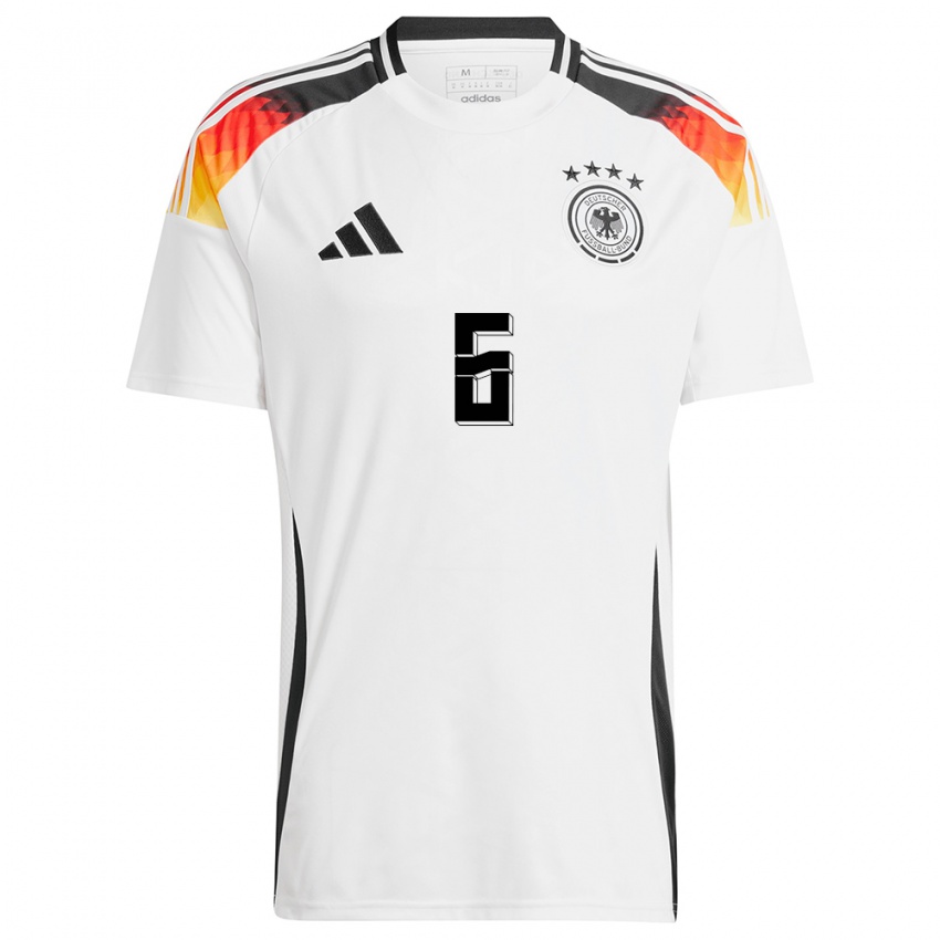 Dames Duitsland Joshua Kimmich #6 Wit Thuisshirt Thuistenue 24-26 T-Shirt