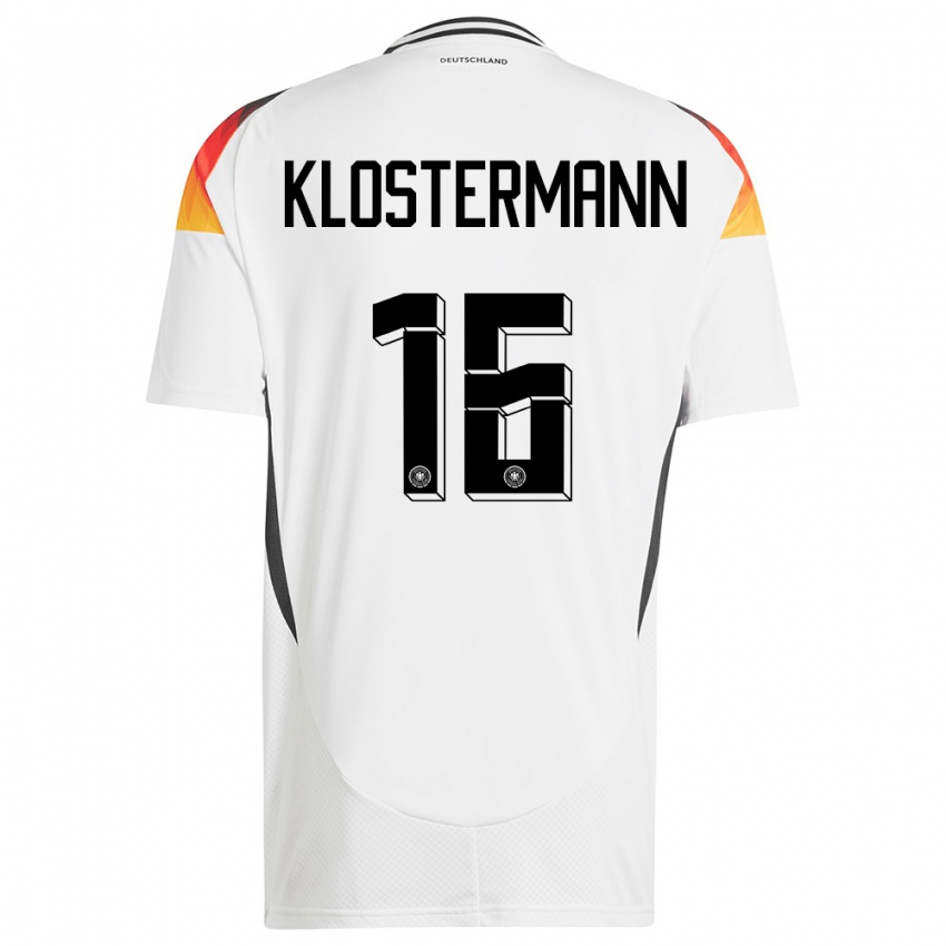 Dames Duitsland Lukas Klostermann #16 Wit Thuisshirt Thuistenue 24-26 T-Shirt