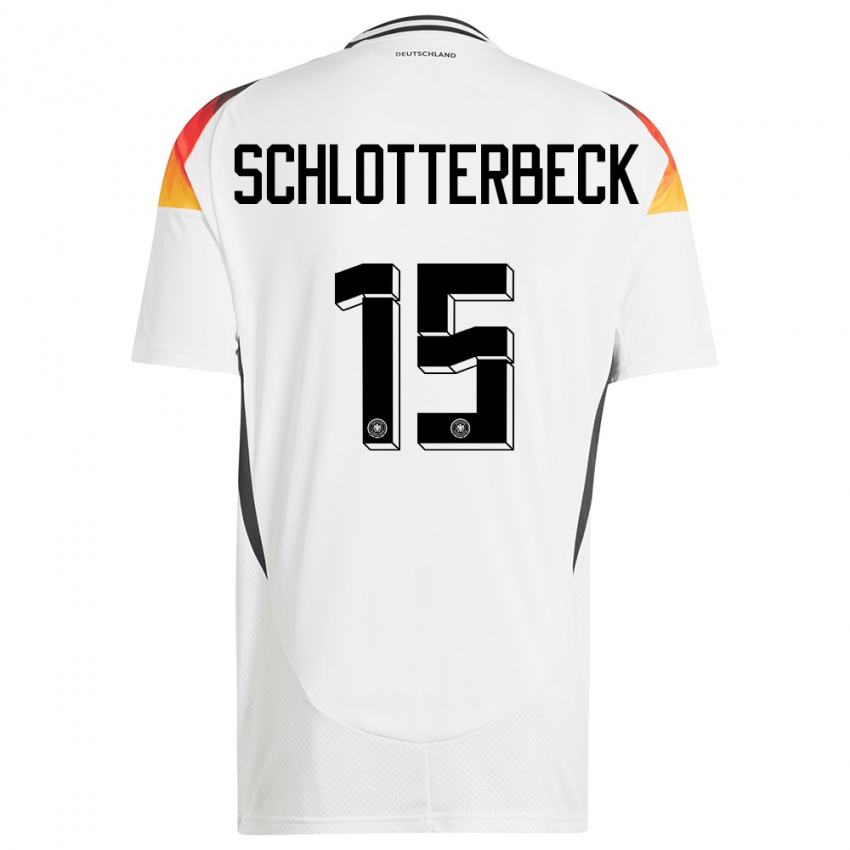 Dames Duitsland Nico Schlotterbeck #15 Wit Thuisshirt Thuistenue 24-26 T-Shirt
