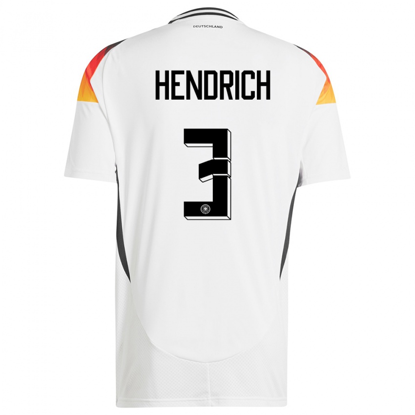 Dames Duitsland Kathrin Hendrich #3 Wit Thuisshirt Thuistenue 24-26 T-Shirt