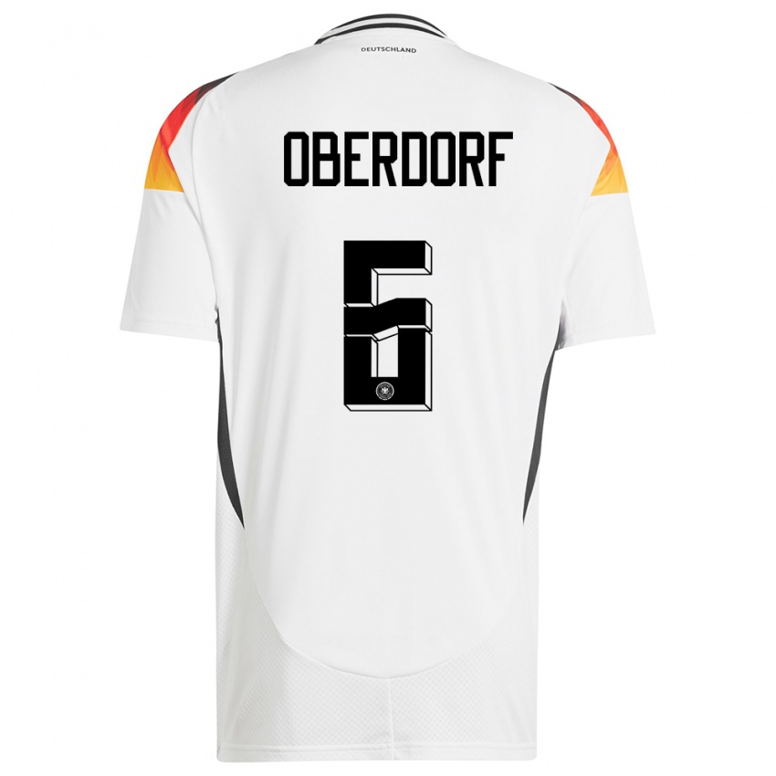 Dames Duitsland Lena Oberdorf #6 Wit Thuisshirt Thuistenue 24-26 T-Shirt