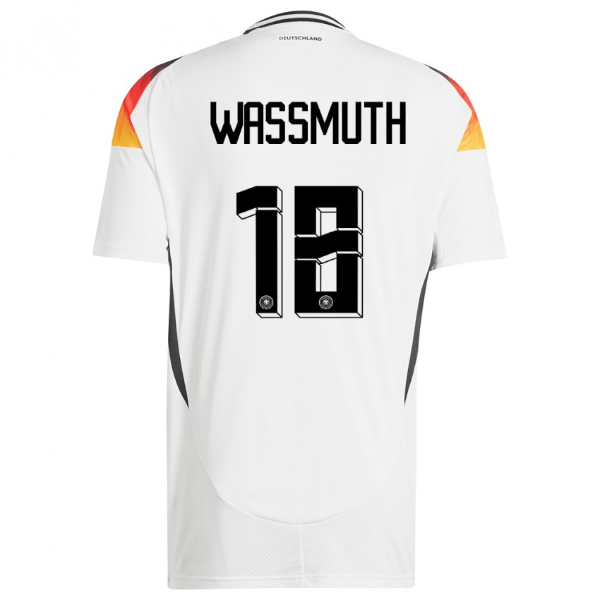 Dames Duitsland Tabea Wabmuth #18 Wit Thuisshirt Thuistenue 24-26 T-Shirt