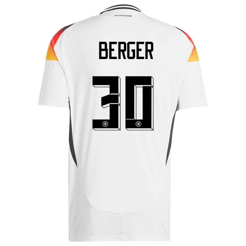 Dames Duitsland Ann Katrin Berger #30 Wit Thuisshirt Thuistenue 24-26 T-Shirt