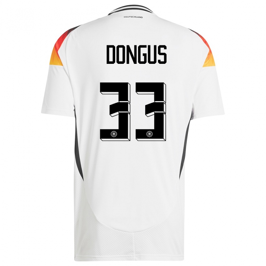 Dames Duitsland Fabienne Dongus #33 Wit Thuisshirt Thuistenue 24-26 T-Shirt