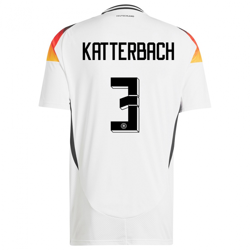 Dames Duitsland Noah Katterbach #3 Wit Thuisshirt Thuistenue 24-26 T-Shirt