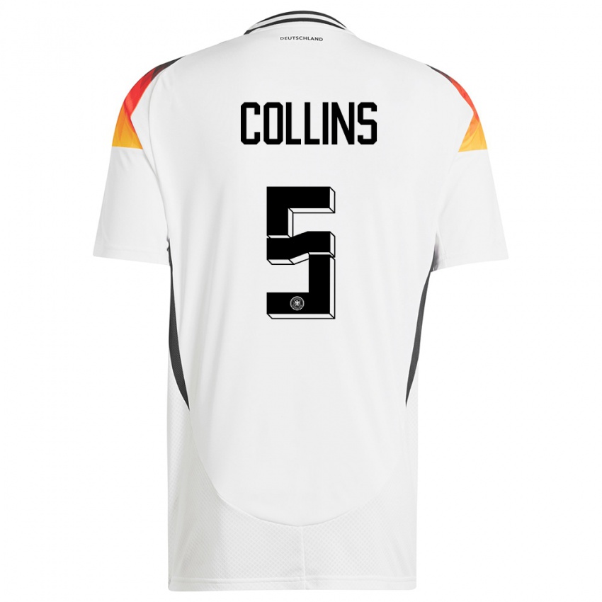 Dames Duitsland Nnamdi Collins #5 Wit Thuisshirt Thuistenue 24-26 T-Shirt