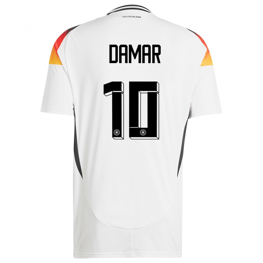 Dames Duitsland Muhammed Damar #10 Wit Thuisshirt Thuistenue 24-26 T-Shirt