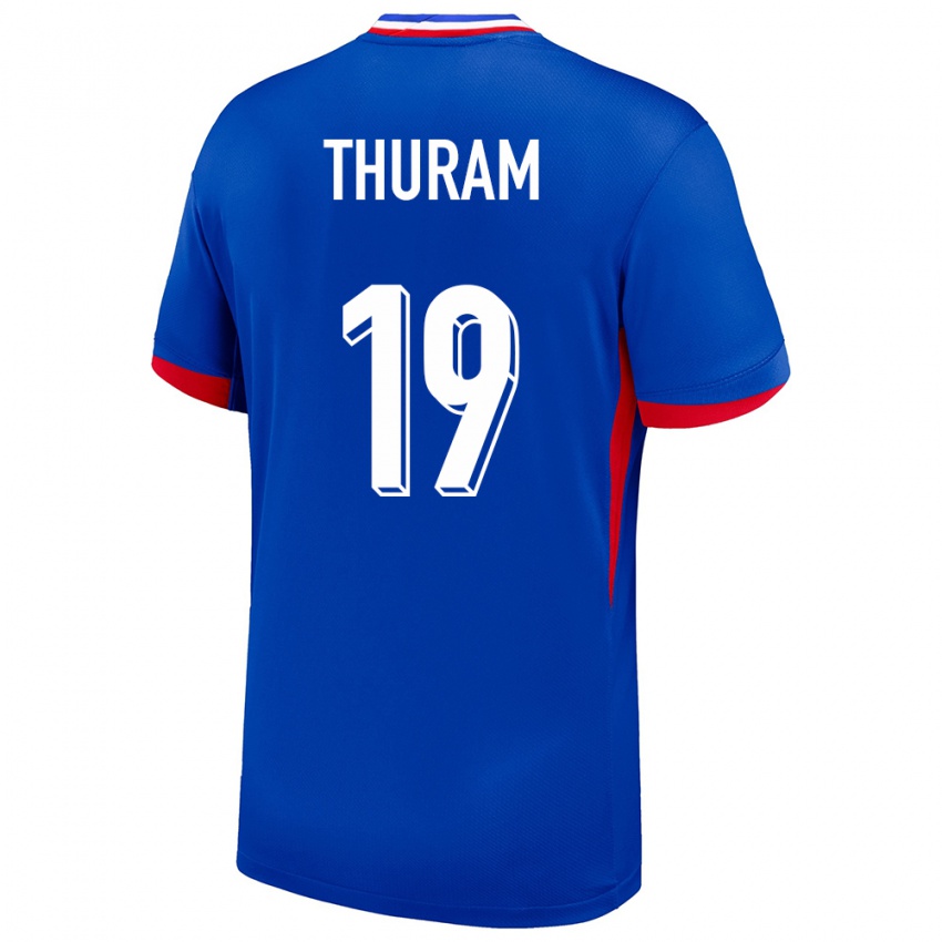 Dames Frankrijk Khephren Thuram #19 Blauw Thuisshirt Thuistenue 24-26 T-Shirt