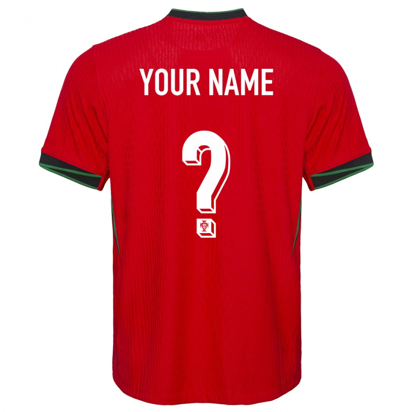 Dames Portugal Uw Naam #0 Rood Thuisshirt Thuistenue 24-26 T-Shirt