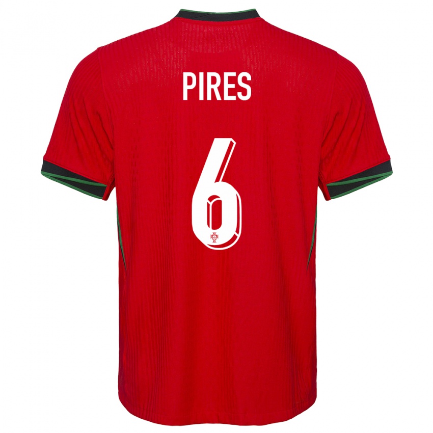 Dames Portugal Suzane Pires #6 Rood Thuisshirt Thuistenue 24-26 T-Shirt