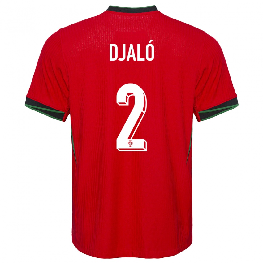 Dames Portugal Tiago Djalo #2 Rood Thuisshirt Thuistenue 24-26 T-Shirt