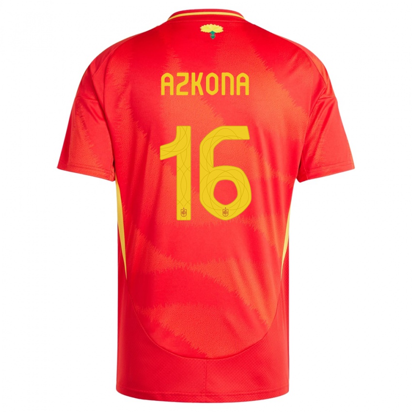 Dames Spanje Ane Azkona #16 Rood Thuisshirt Thuistenue 24-26 T-Shirt