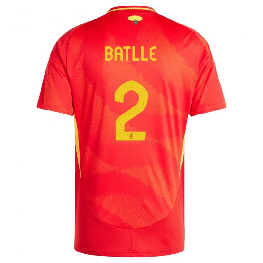 Dames Spanje Ona Batlle #2 Rood Thuisshirt Thuistenue 24-26 T-Shirt
