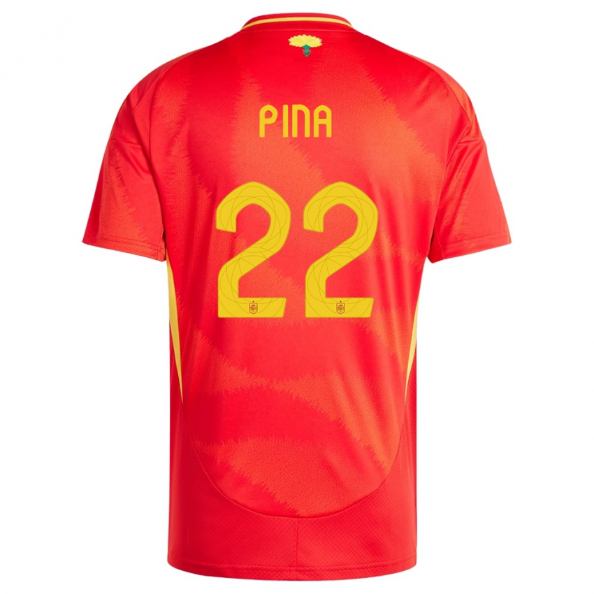 Dames Spanje Claudia Pina #22 Rood Thuisshirt Thuistenue 24-26 T-Shirt