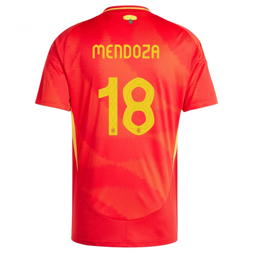 Dames Spanje Rodrigo Mendoza #18 Rood Thuisshirt Thuistenue 24-26 T-Shirt