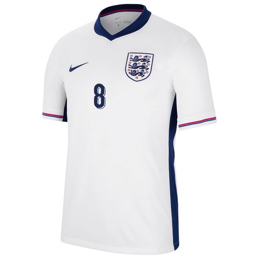 Dames Engeland Jordan Henderson #8 Wit Thuisshirt Thuistenue 24-26 T-Shirt