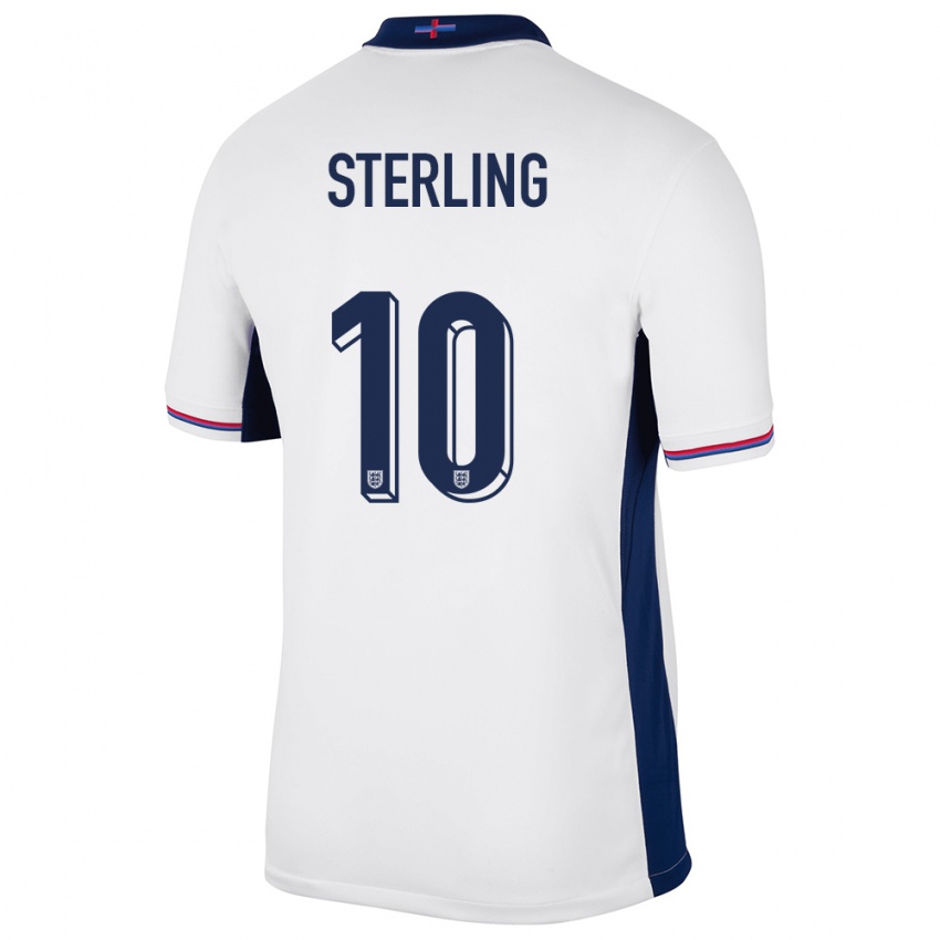Dames Engeland Raheem Sterling #10 Wit Thuisshirt Thuistenue 24-26 T-Shirt