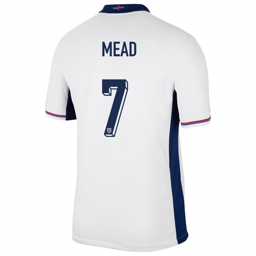 Dames Engeland Beth Mead #7 Wit Thuisshirt Thuistenue 24-26 T-Shirt