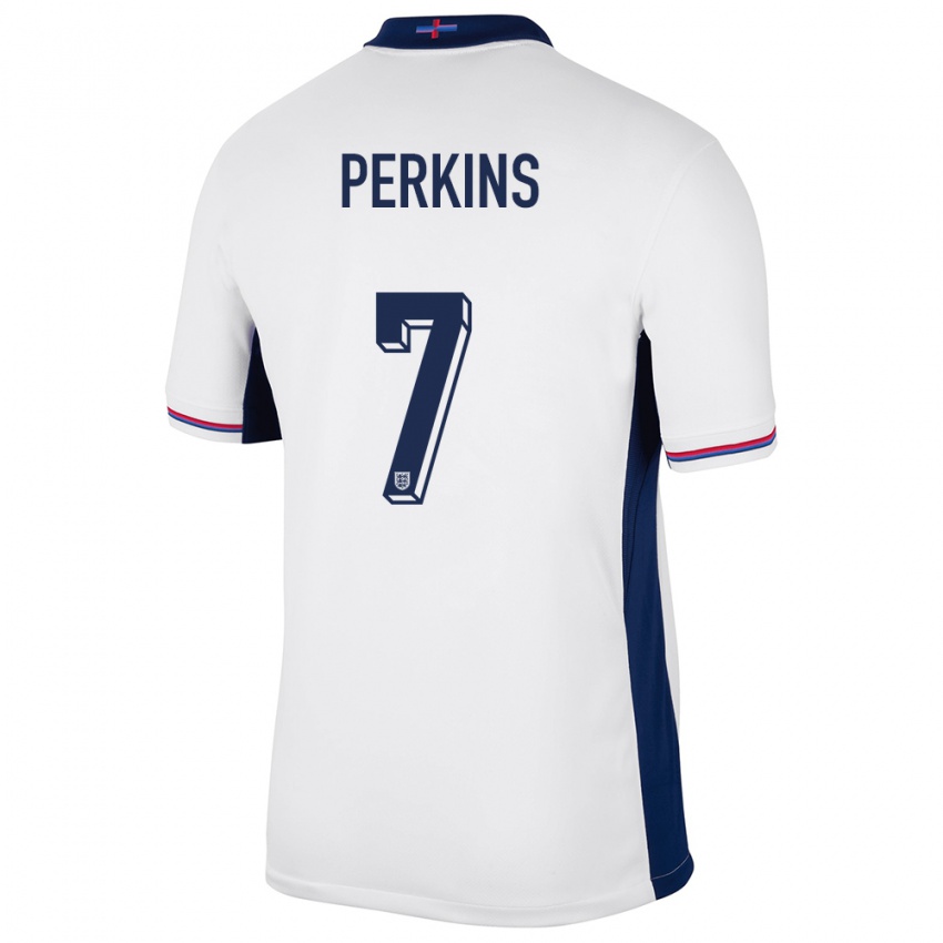 Dames Engeland Sonny Perkins #7 Wit Thuisshirt Thuistenue 24-26 T-Shirt