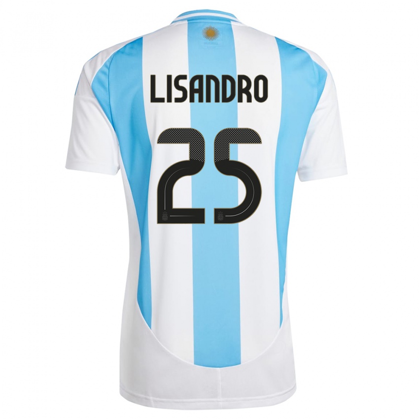 Dames Argentinië Lisandro Martinez #25 Wit Blauw Thuisshirt Thuistenue 24-26 T-Shirt