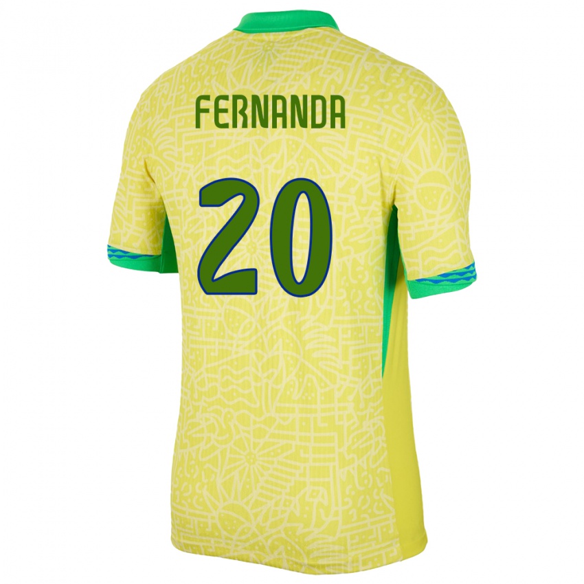 Dames Brazilië Fernanda Palermo #20 Geel Thuisshirt Thuistenue 24-26 T-Shirt