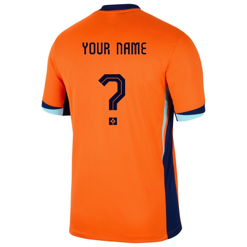 Dames Nederland Uw Naam #0 Oranje Thuisshirt Thuistenue 24-26 T-Shirt