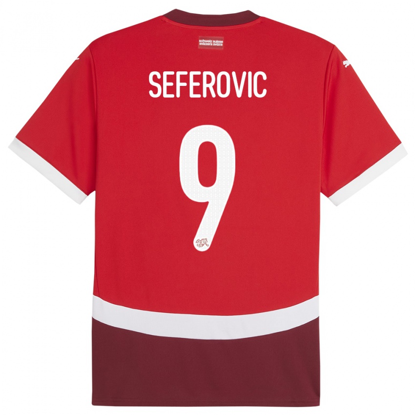 Dames Zwitserland Haris Seferovic #9 Rood Thuisshirt Thuistenue 24-26 T-Shirt