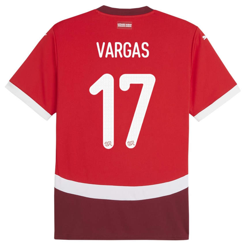Dames Zwitserland Ruben Vargas #17 Rood Thuisshirt Thuistenue 24-26 T-Shirt