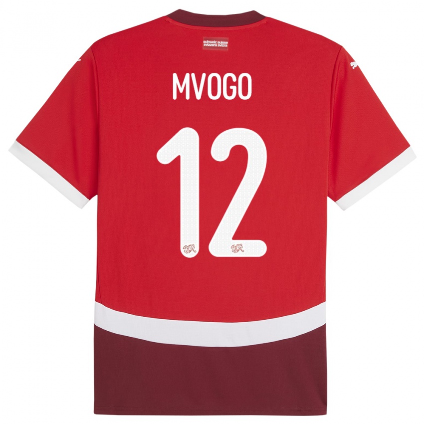 Dames Zwitserland Yvon Mvogo #12 Rood Thuisshirt Thuistenue 24-26 T-Shirt