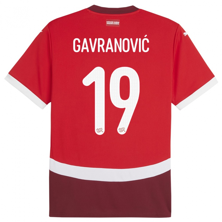 Dames Zwitserland Mario Gavranovic #19 Rood Thuisshirt Thuistenue 24-26 T-Shirt