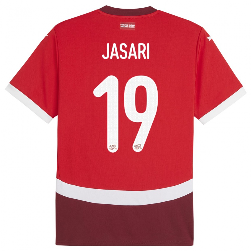 Dames Zwitserland Ardon Jasari #19 Rood Thuisshirt Thuistenue 24-26 T-Shirt