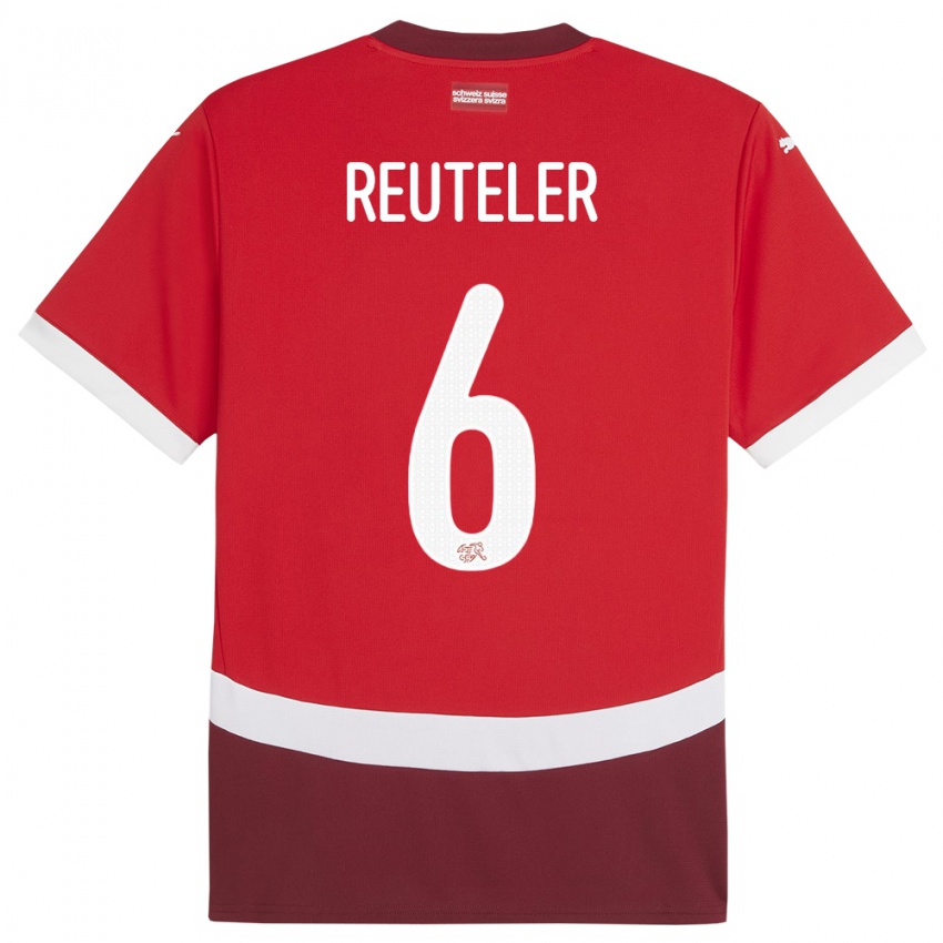 Dames Zwitserland Geraldine Reuteler #6 Rood Thuisshirt Thuistenue 24-26 T-Shirt