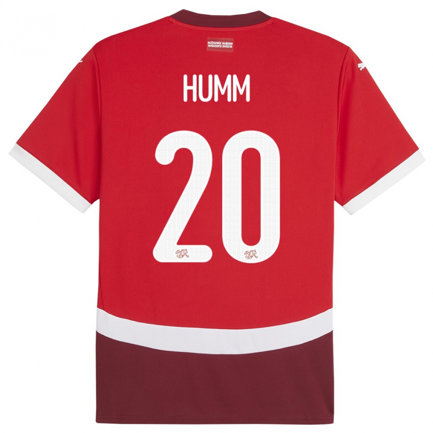 Dames Zwitserland Fabienne Humm #20 Rood Thuisshirt Thuistenue 24-26 T-Shirt