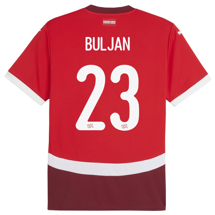 Dames Zwitserland Leo Buljan #23 Rood Thuisshirt Thuistenue 24-26 T-Shirt